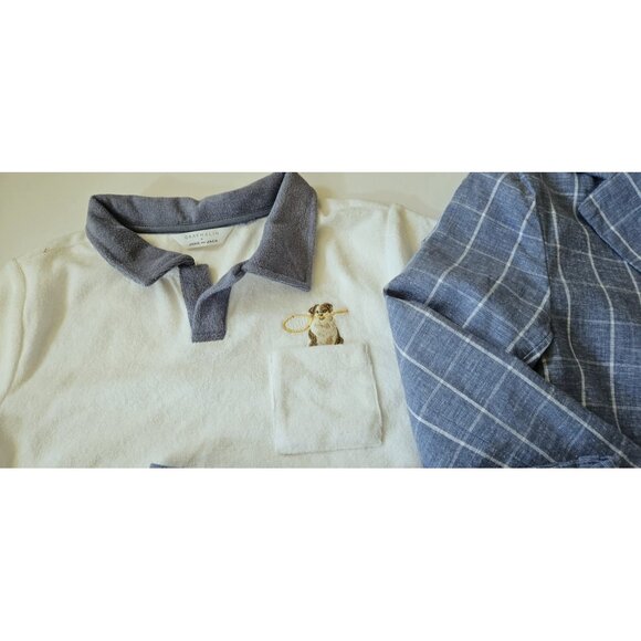 Janie and Jack Boys 7 Room to Bloom Jacket Graymalin Polo Shorts Set - Picture 4 of 4